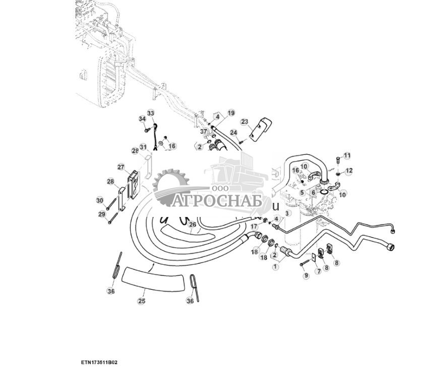 Трубопроводы SCV, стандартный расход, без сцепки, задняя быстроразъемная муфта 12 дюйма, PST (22) (804101 - 805770) - ST881740 788.jpg
